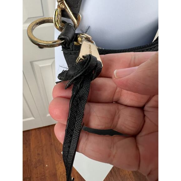 Michael Kors Black Nylon Purse Bag Tote Crossbody or Shoulder Gold Hardware - Picture 6 of 13